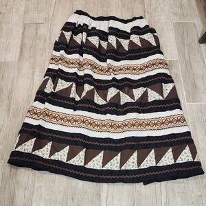 Patterned Brown and Cream Skirt